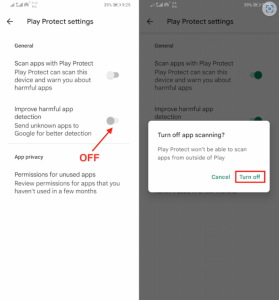 Scan apps with play protect