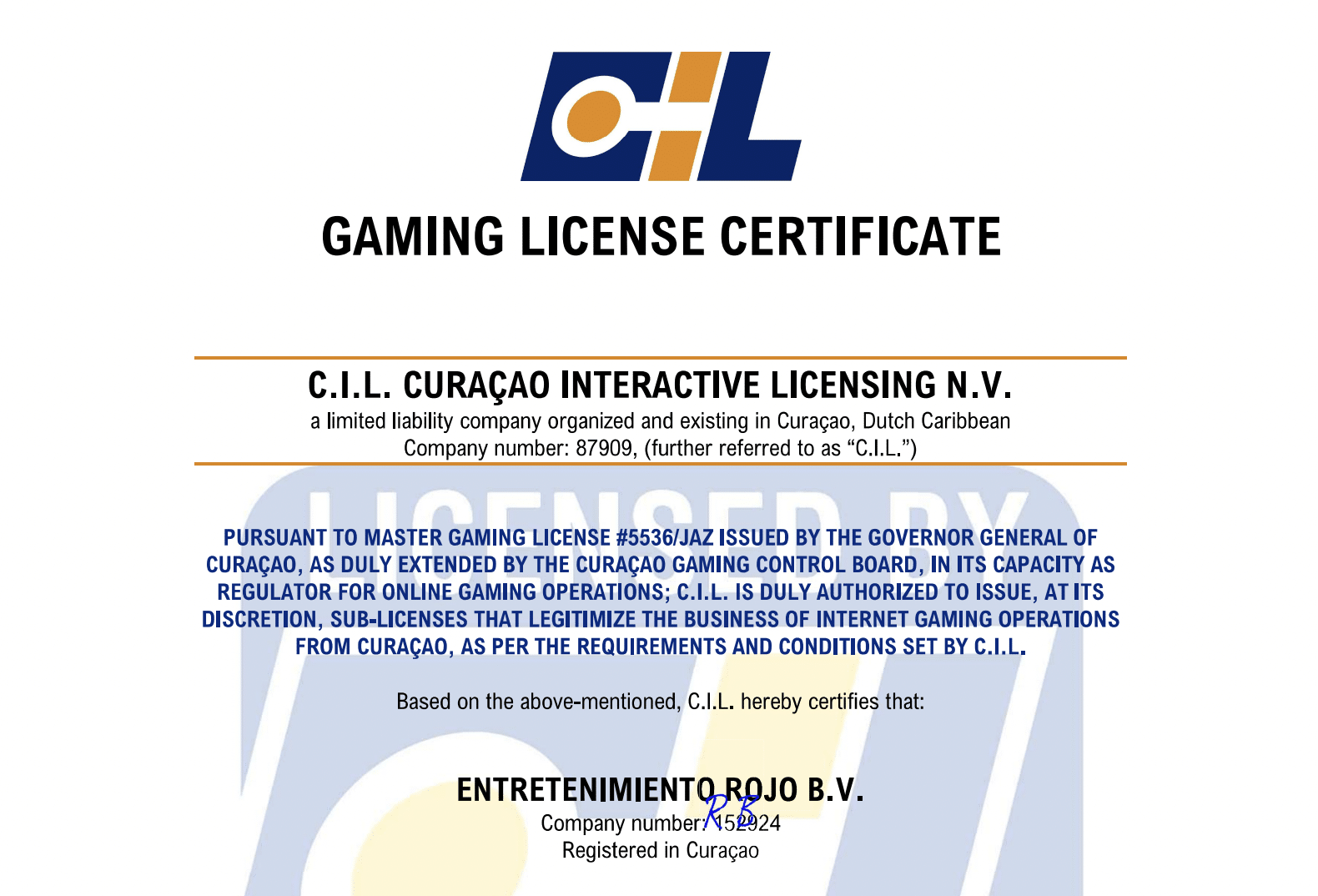Lucky Block gambling license