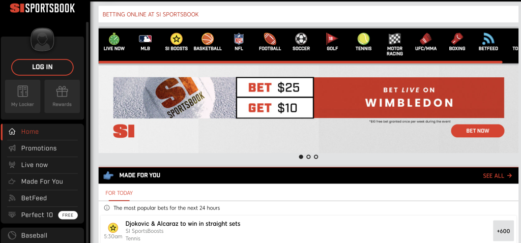 SI Sportsbook CO Betting Page