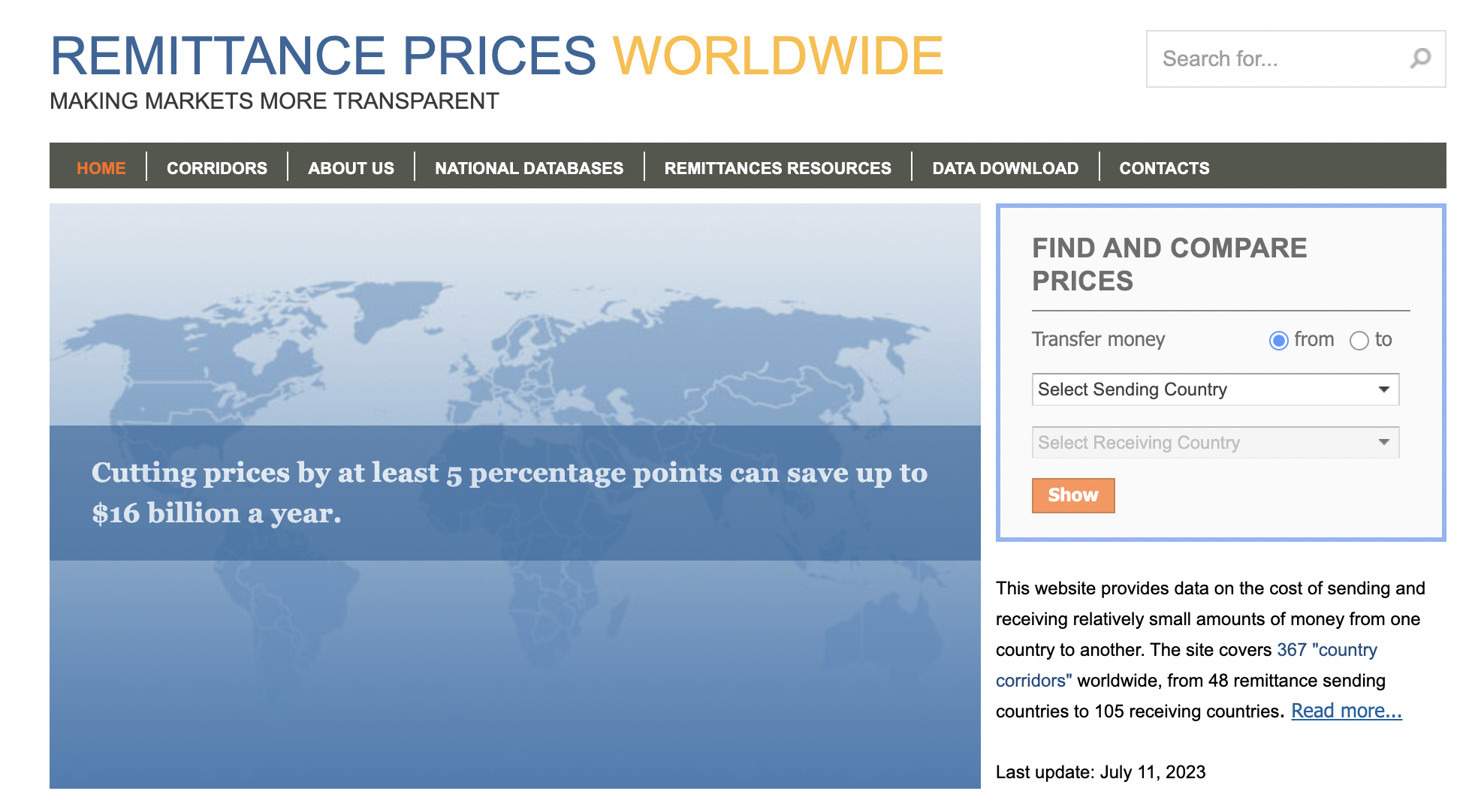 World Bank remittances costs