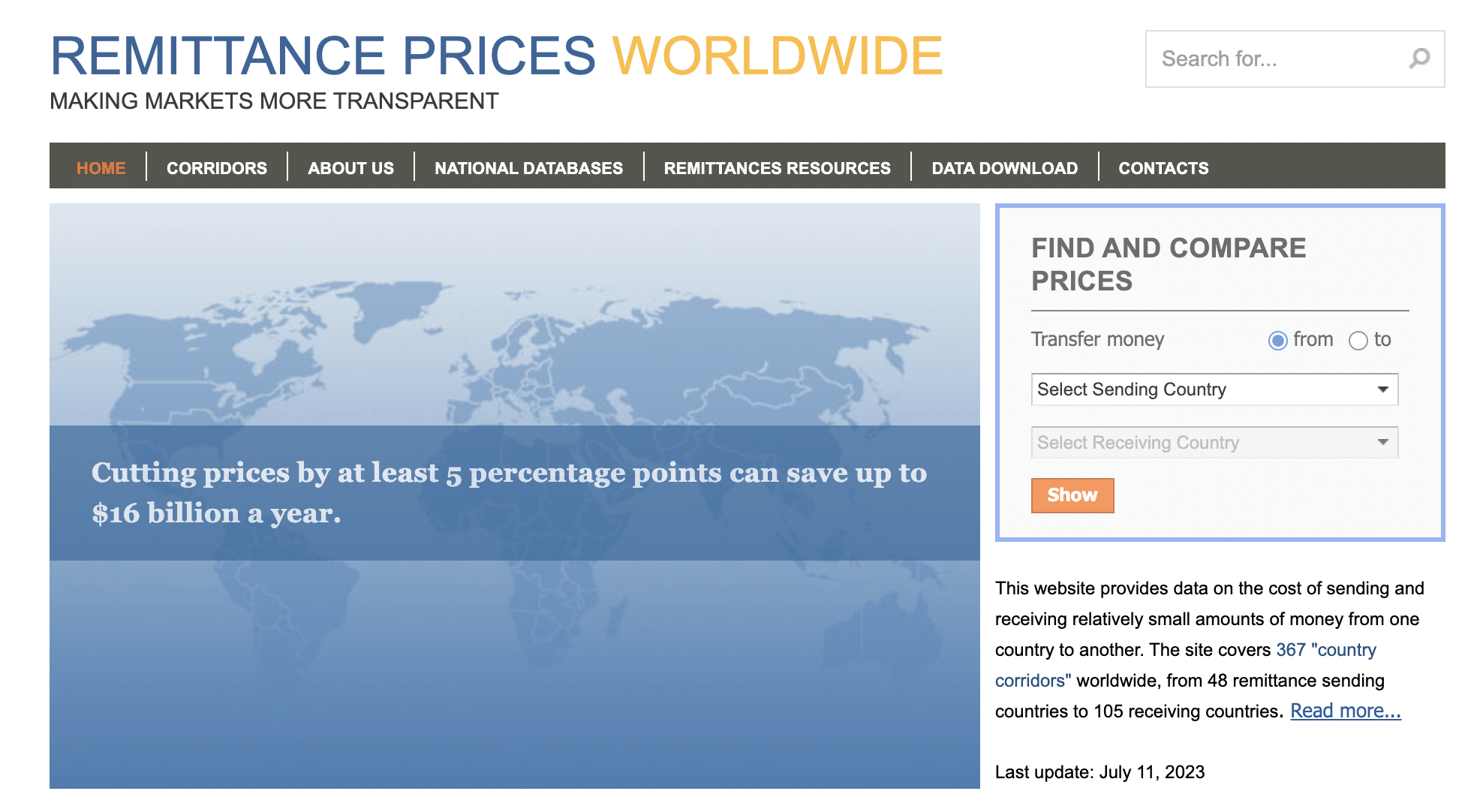 World Bank remittances costs