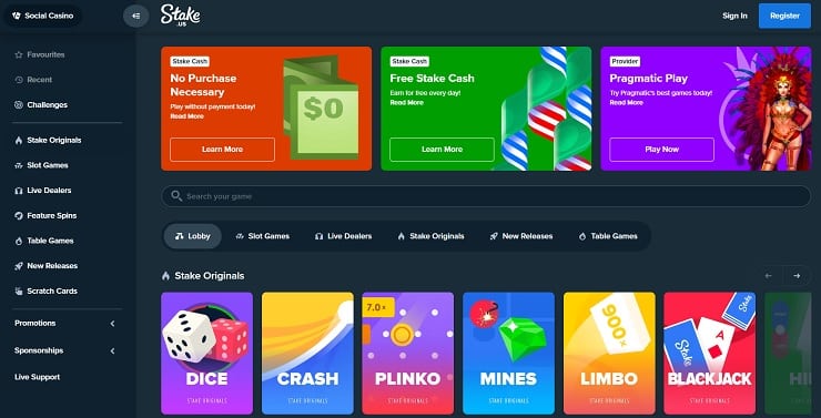 Stake.us Sweepstakes Casino Vermont