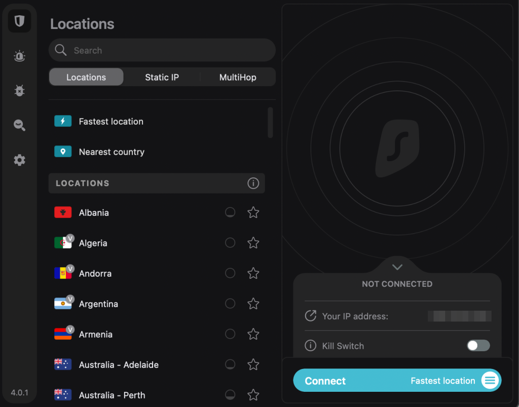 SurfShark VPN app
