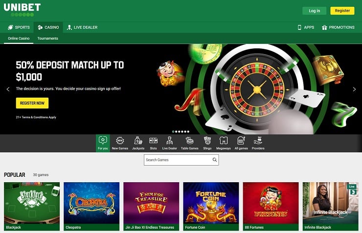 Unibet Real Money Online Casino
