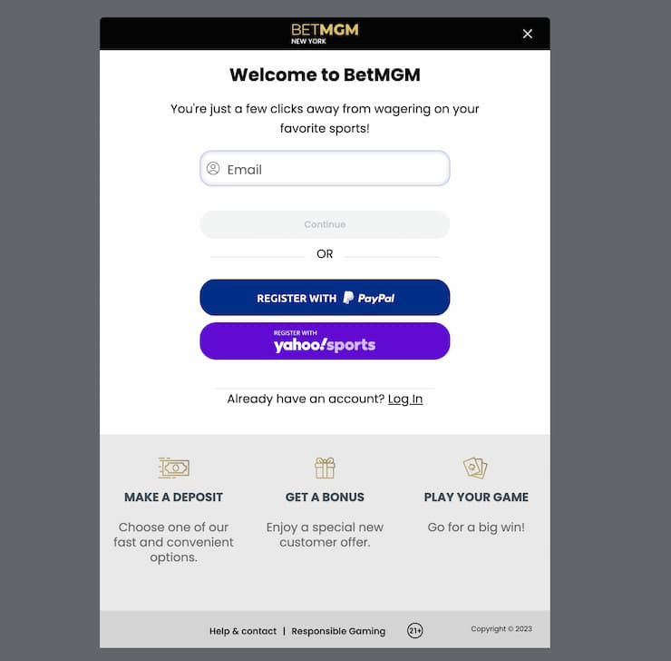 betmgm golf create an account