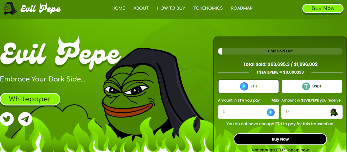 Evil Pepe er en populære altcoin som skal gjenskape suksessen til Pepe. 