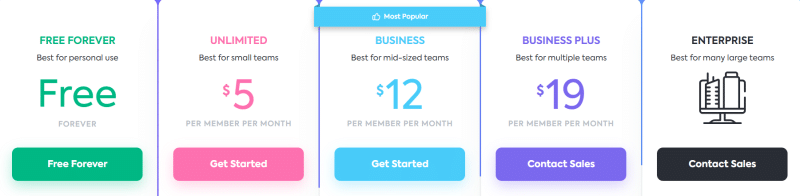 ClickUp’s pricing options