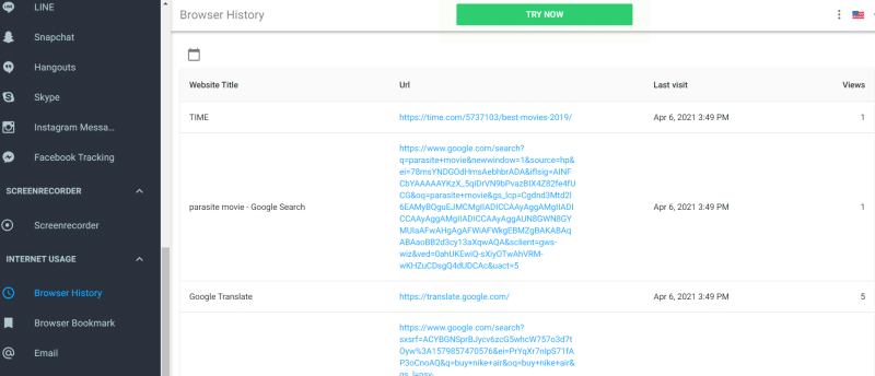 Check browsing history