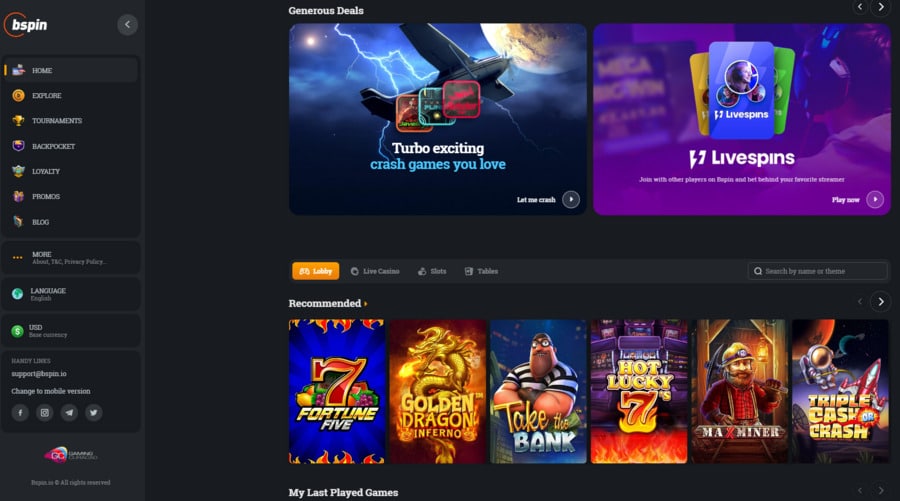 Bspin has a huge game library with many categories, making finding the right titles easy.