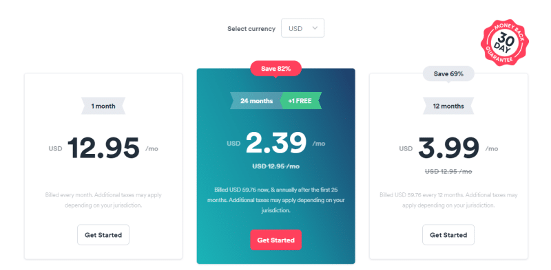 Surfshark pricing tiers