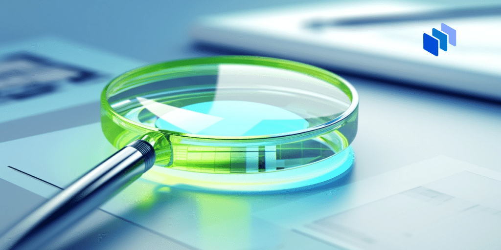 A magnifying glass on a table