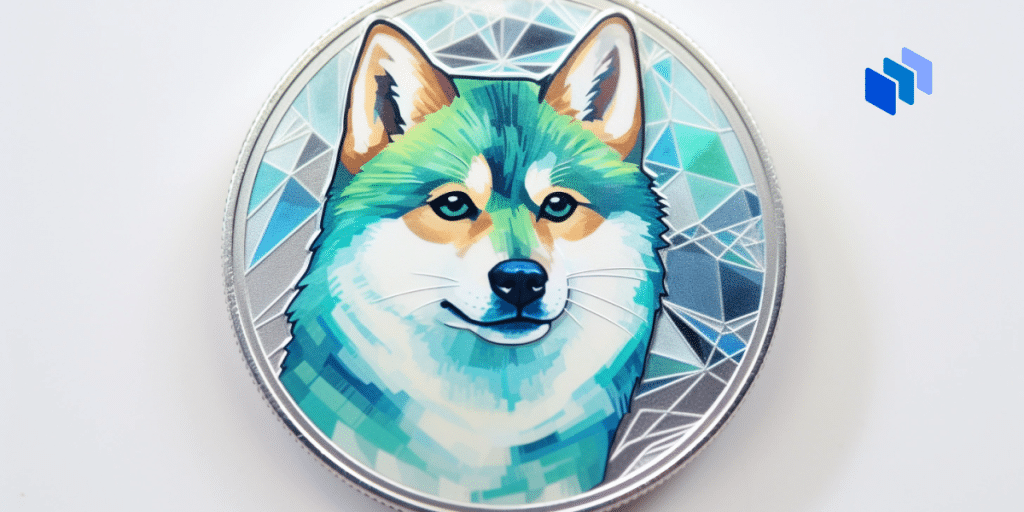 Shiba Inu dog's head on a coin
