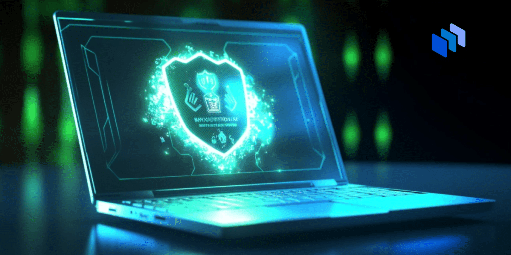 Shield on the laptop screen