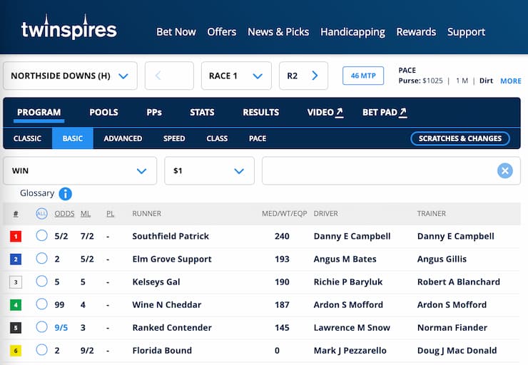 twinspires racecard