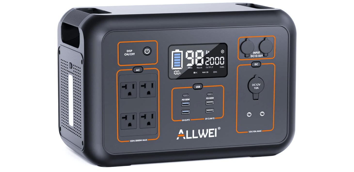 ALLWEI Portable Power Station 2000W - Best Portable Power Station for RV