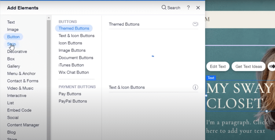 Add Elements on Wix