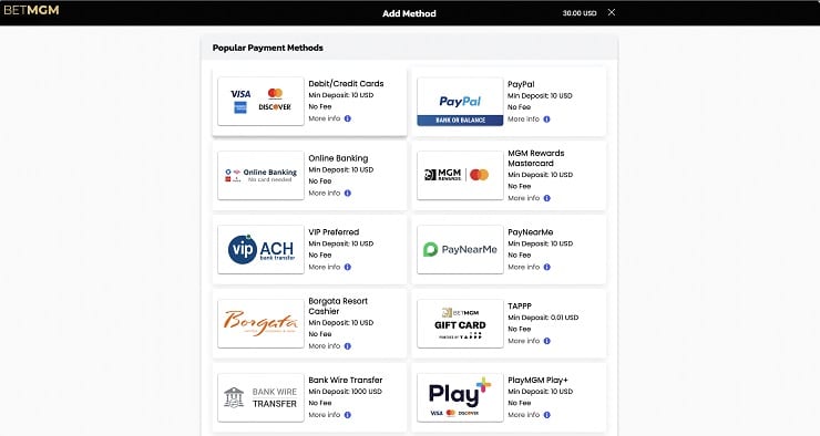 BetMGM Step 4 Deposit Funds