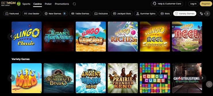 BetMGM Step 5 Bingo Options