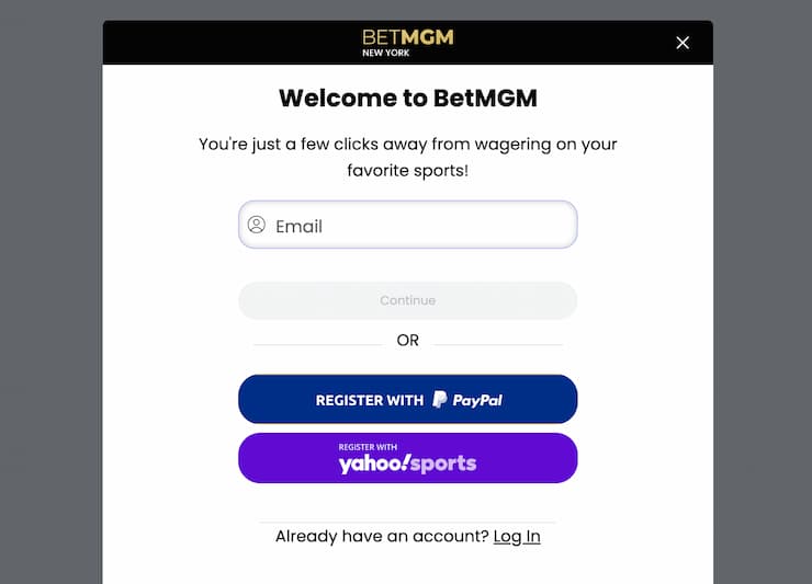 BetMGM create an account