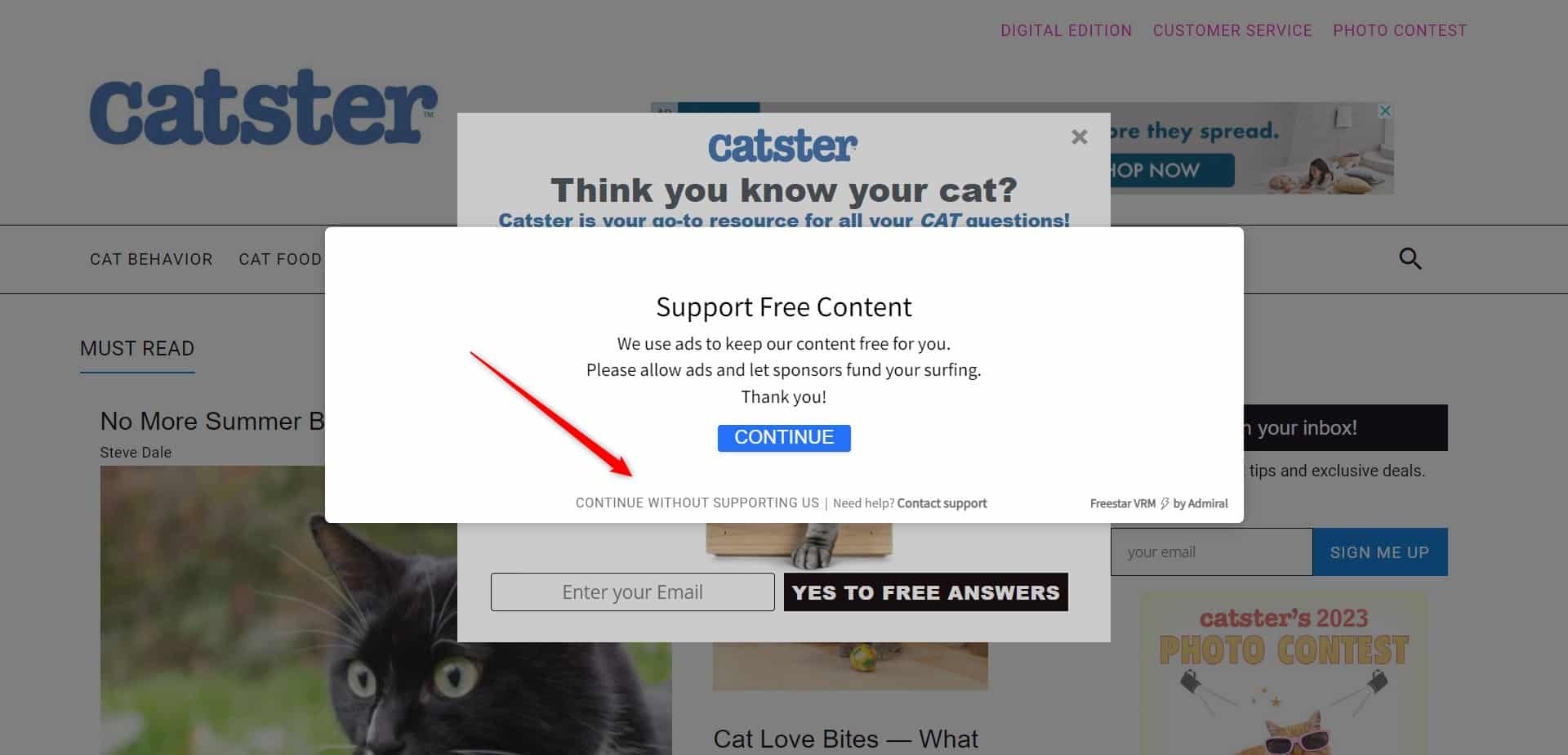 An example of a deceptive pattern, where users may miss "opt out" features