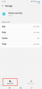 Clear security data
