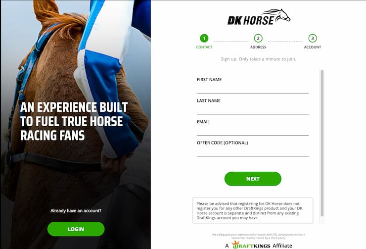 DK horse create an account