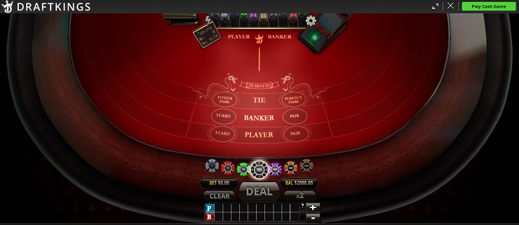 DraftKings Baccarat Table