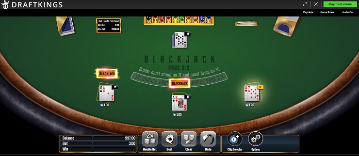 DraftKings Multi-hand Blackjack