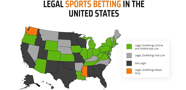 DraftKings Legal Sports Gambling States