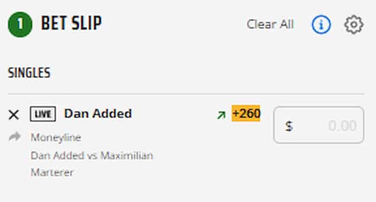 DraftKings WV Betslip