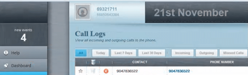 FlexiSPY call logs