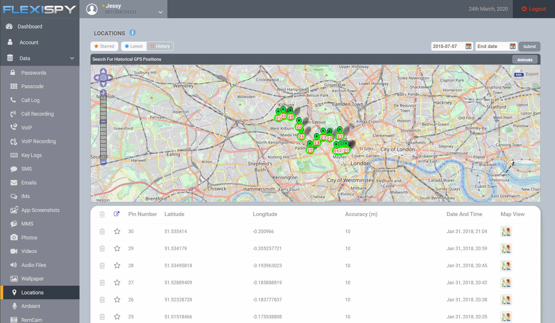 Flexispy GPS Location Tracking