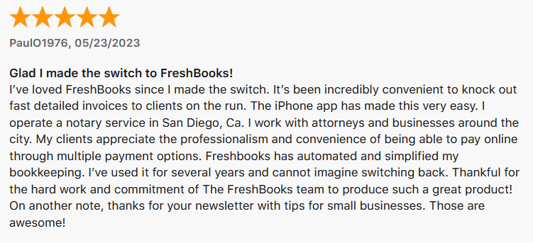 FreshBooks accounting review