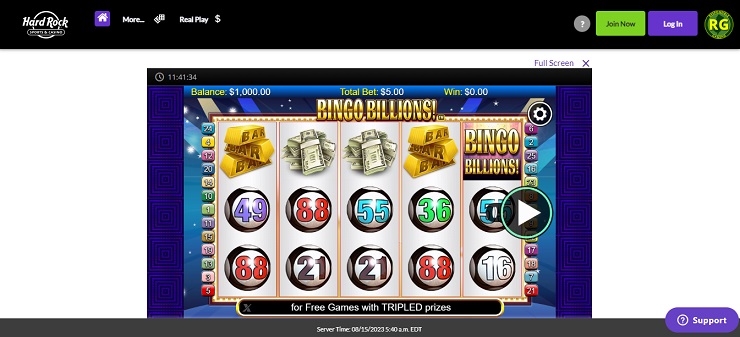 Hard Rock Casino Bingo Billions