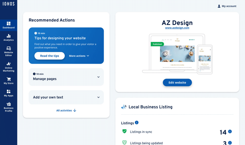 IONOS website hosting