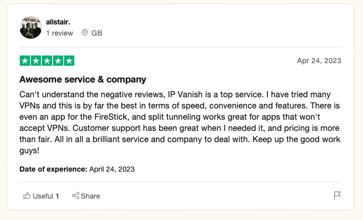 IPVanish Customer Service Review