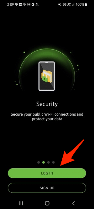 IPVanish-android-select-login