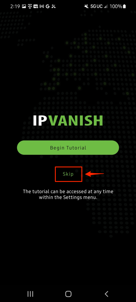 IPVanish-skip-tutorial-screen
