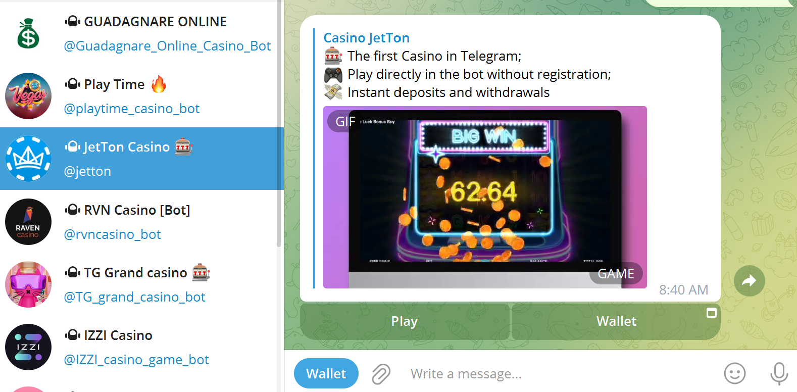 Jetton Casino Telegram Casino