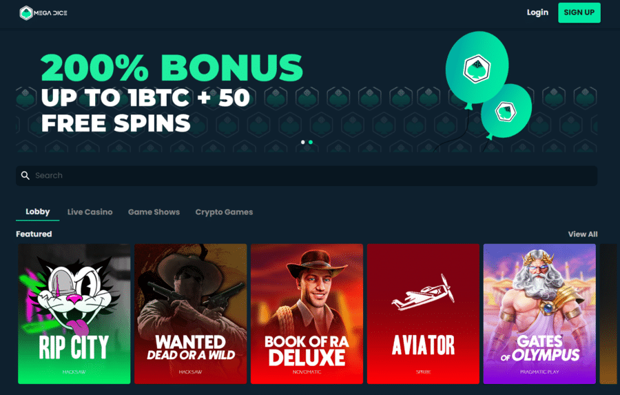 Mega Dice is designed similarly to Lucky Block, offering a modern and user-friendly gaming experience