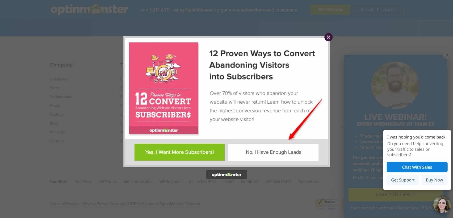 An ad "shames" users not to leave their service
