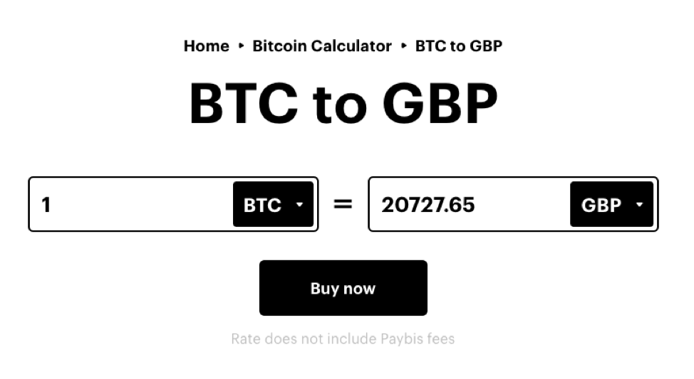 Paybis price calculator
