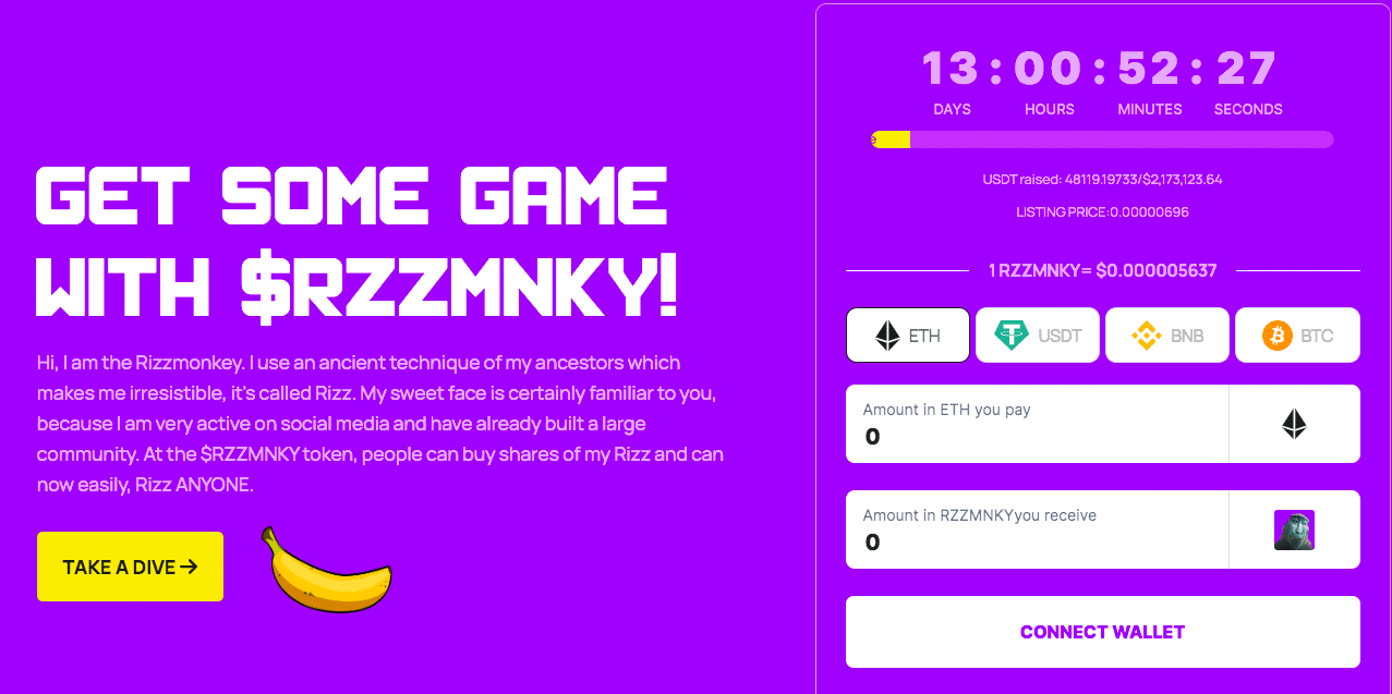 Rizzmonkey presale price