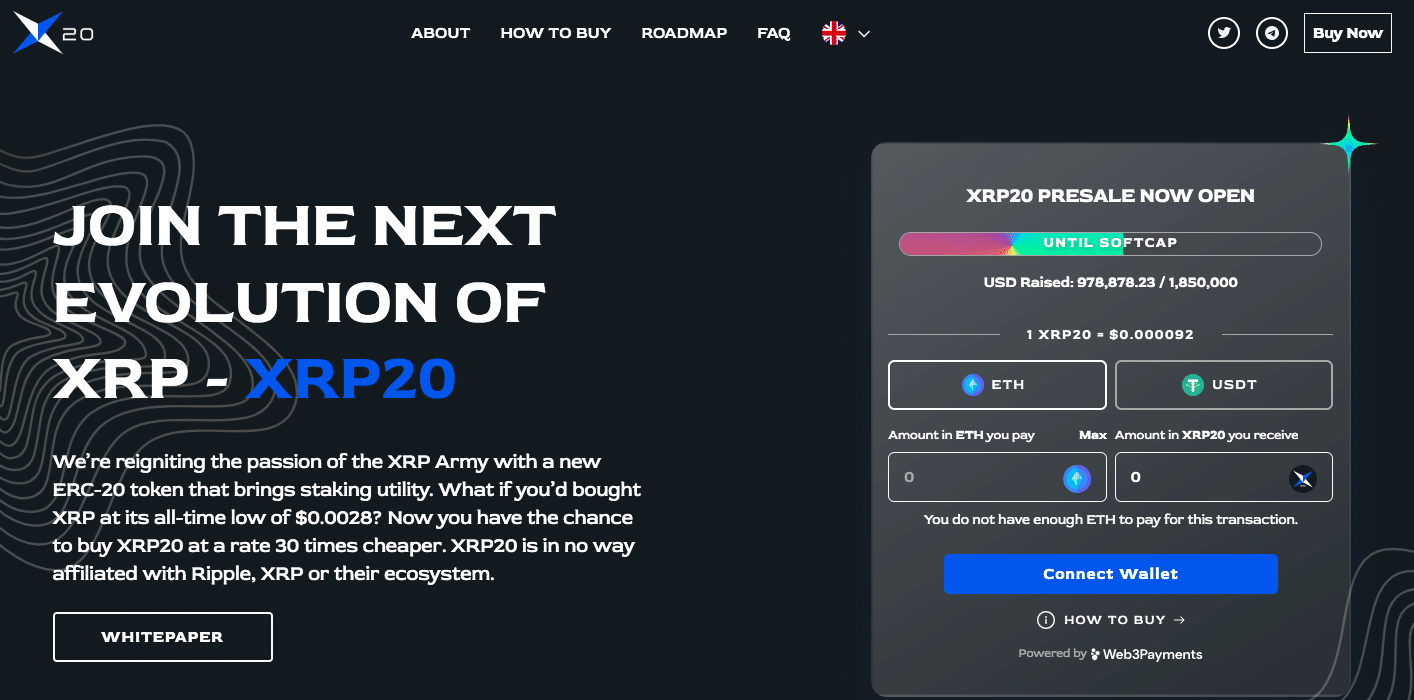 XRP20 price