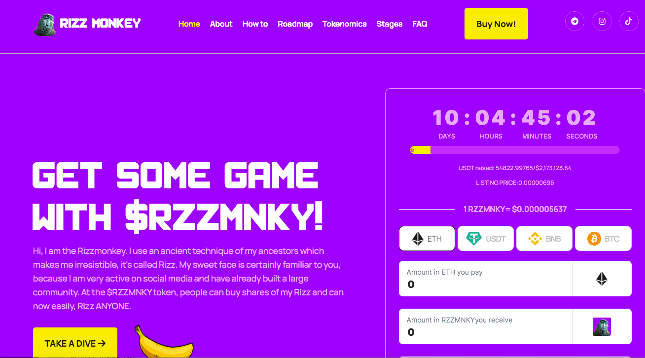 Rizzmonkey presale