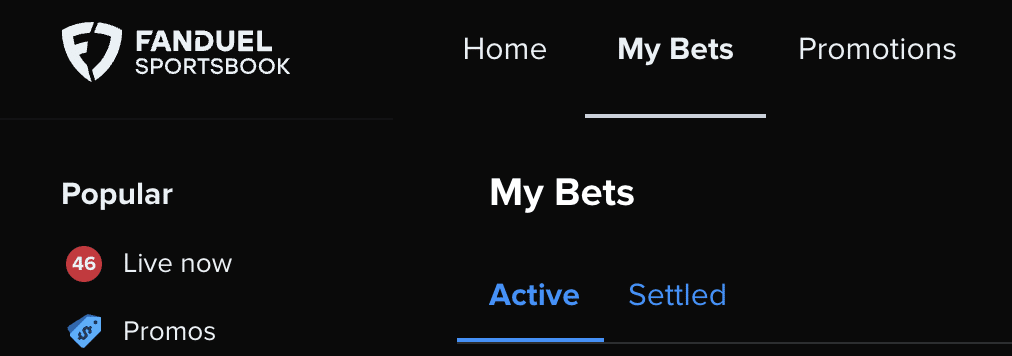 My Bets section FanDuel