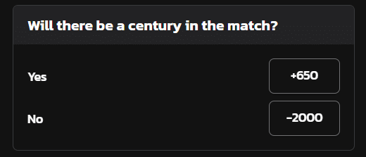 Match prop bet example