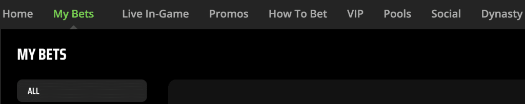 My bets section NHL DraftKings