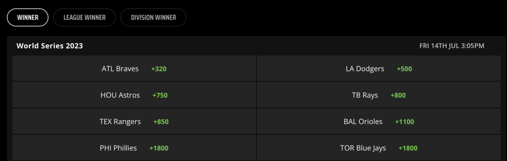 MLB Futures DraftKings