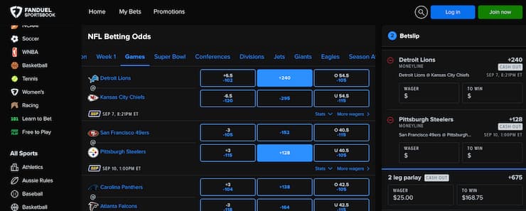 fanduel underdog betting an nfl parlay